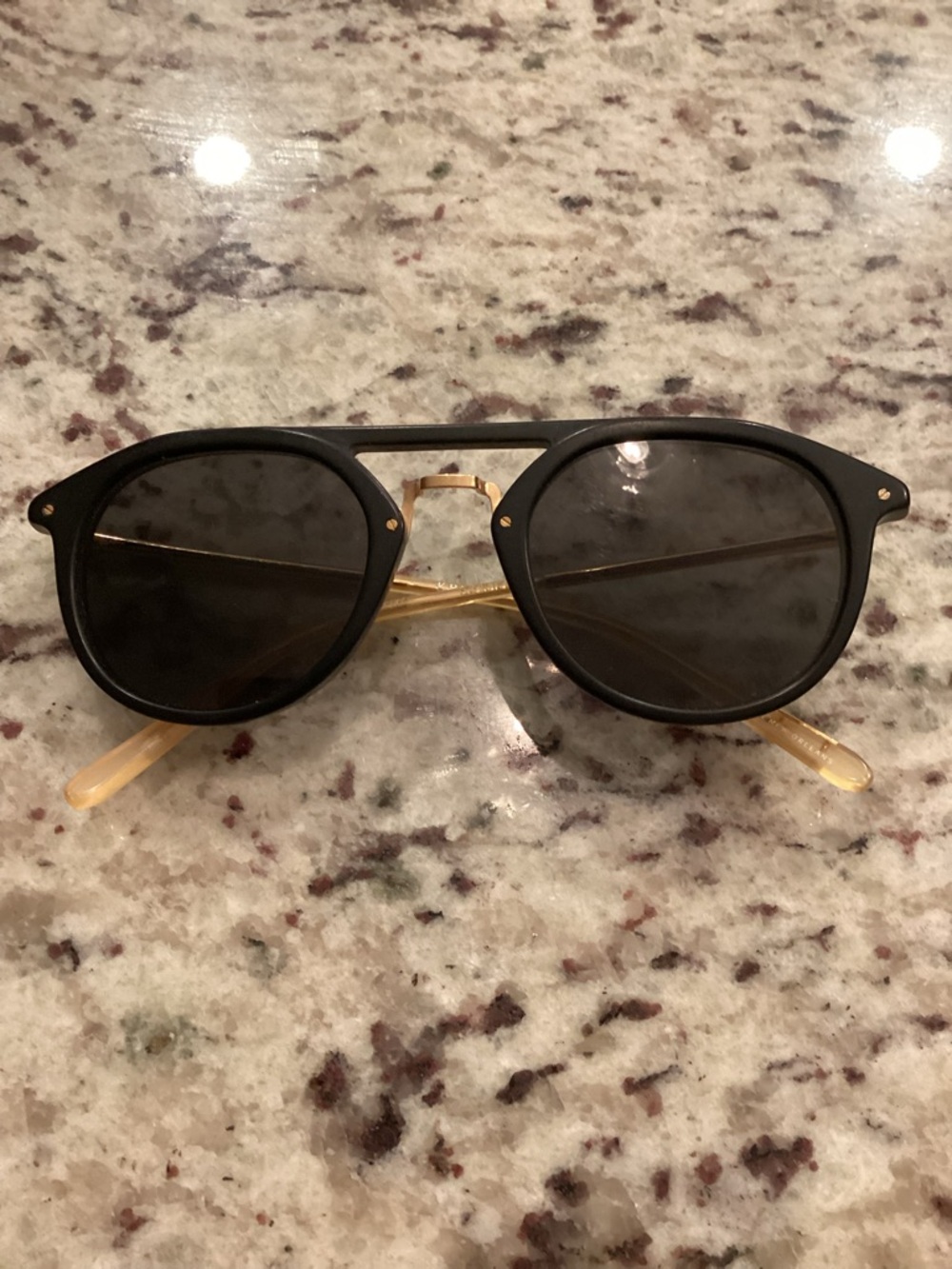 KREWE Black Frames with Gold Temples Sunglasses